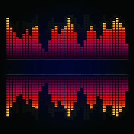 紅色幾何音樂卡通矢量素材
