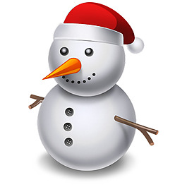 漂亮戴圣誕帽的雪人免摳png透明素材