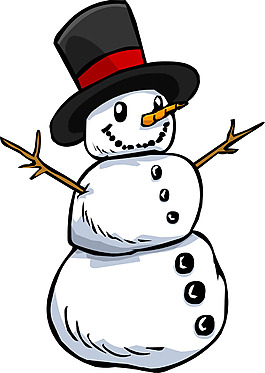 手繪圣誕雪人免摳png透明素材