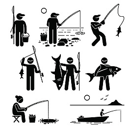 釣魚矢量素材