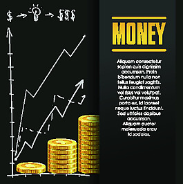 黑色底色金融图卡通矢量素材