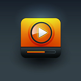 橙色電影圖標卡通矢量素材