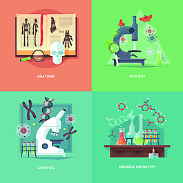 科學研究卡通矢量素材