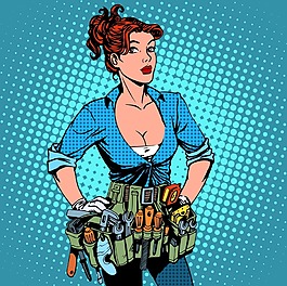 趣味強悍的女維修工插畫