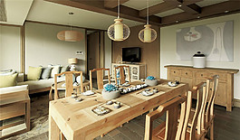 原木質餐廳效果圖