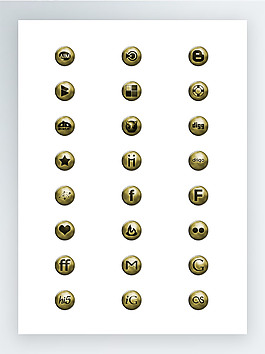 金色圓角社交媒體圖標(biāo)