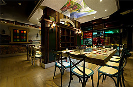 時(shí)尚室內(nèi)餐廳餐桌效果圖