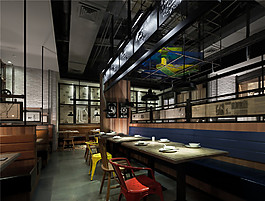 簡(jiǎn)約餐廳餐桌實(shí)景效果圖