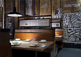 創(chuàng)意餐廳餐桌背景墻裝修效果圖
