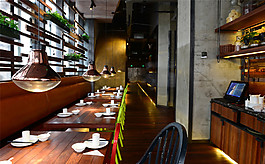 簡(jiǎn)約室內(nèi)餐廳餐桌效果圖