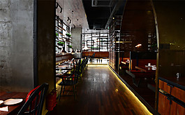 復(fù)古室內(nèi)餐廳走廊背景墻效果圖
