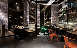 時(shí)尚室內(nèi)餐廳背景墻實(shí)景效果圖