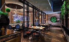 時(shí)尚室內(nèi)餐廳餐桌效果圖