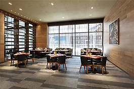 簡(jiǎn)約室內(nèi)餐廳落地窗效果圖