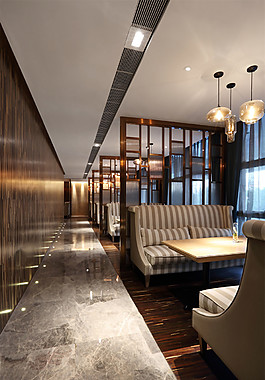 簡約室內(nèi)餐廳走廊效果圖