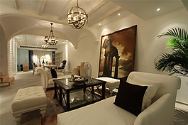 地中海灰色調(diào)客廳裝修效果圖