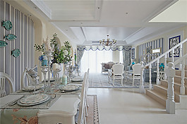 地中海餐廳客廳裝修效果圖