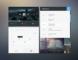 音樂播放器界面PSD素材