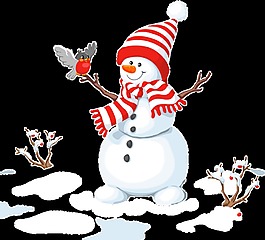 卡通圣誕雪人png元素素材
