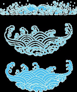 藍色花邊png元素素材