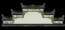 复古建筑门楼png元素素材
