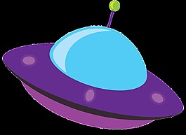 卡通外星飞碟png元素素材