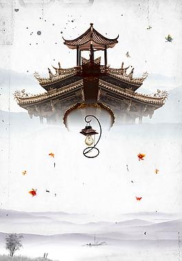中國(guó)風(fēng)復(fù)古建筑背景