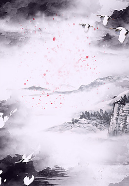 中國(guó)風(fēng)水墨山水背景
