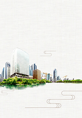 中國風線條建筑背景