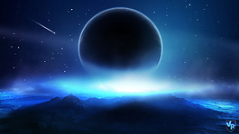 浪漫夜晚星球背景
