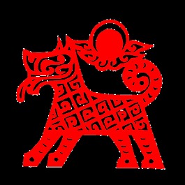 狗年古典风剪纸素材