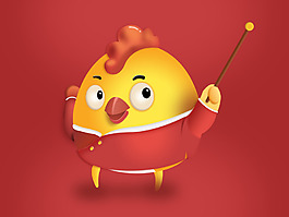 卡通小雞插畫