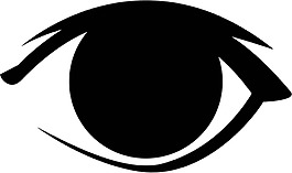 黑色簡約狐貍眼睛免摳png透明素材