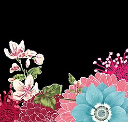 時(shí)尚插畫花紋素材