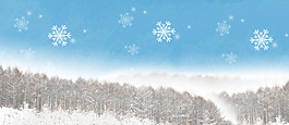 清新白色雪花banner背景素材