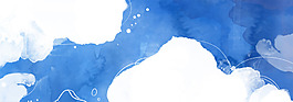 抽象蓝色水墨涂鸦banner背景素材