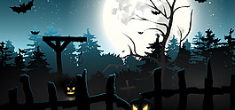 萬圣節(jié)夜空banner背景素材