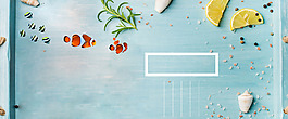 清新水果花瓣banner背景素材