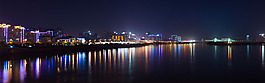 唯美藍色城市夜景banner背景素材