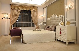 歐式臥室床效果圖