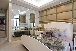 簡歐臥室床效果圖