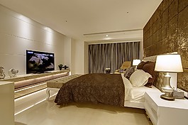 簡歐臥室床效果圖