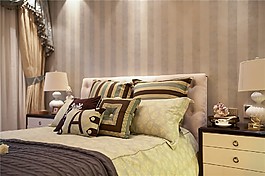 簡歐臥室床效果圖