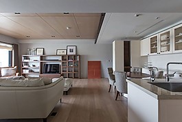 簡約客廳開放式廚房裝修效果圖