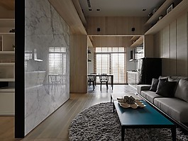深色調(diào)簡(jiǎn)約客廳電視背景裝修效果圖