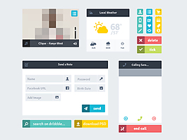 扁平化設(shè)計(jì)UI素材包PSD源文件