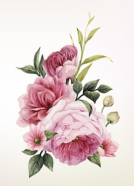 時尚藝術(shù)水彩繪花朵插畫