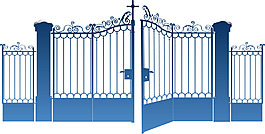 藍(lán)色大門png元素素材