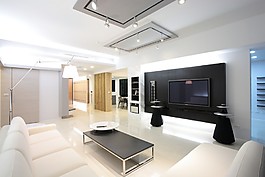 簡約淺色調(diào)客廳吊燈裝修效果圖
