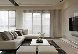 淺色調(diào)客廳吊頂裝修效果圖